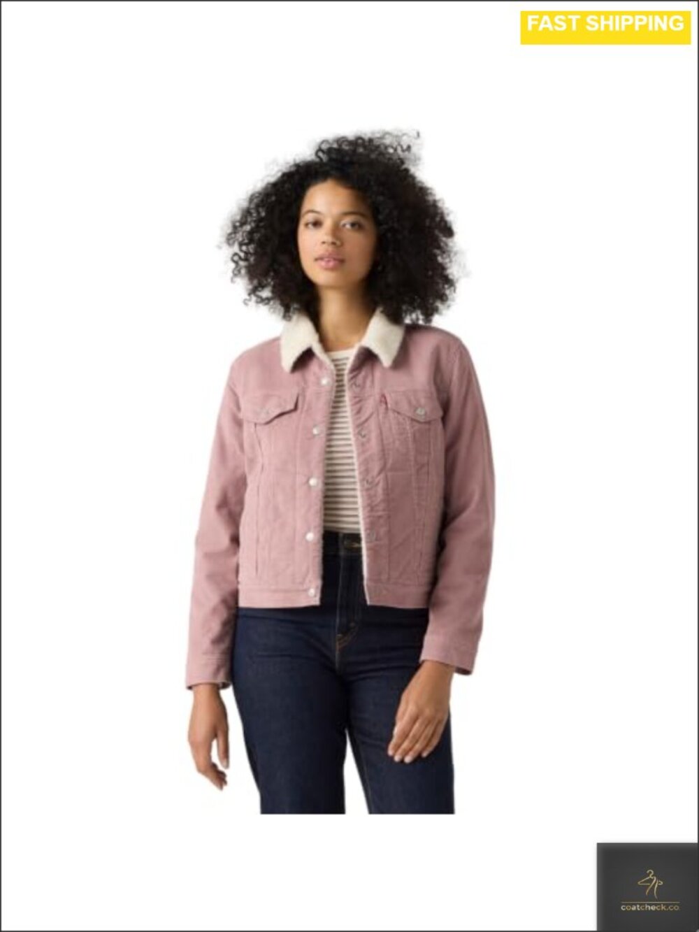 Sherpa Lined Denim Trucker Jacket Quilted Sleeve Casual Fall Winter